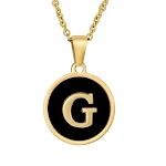 Colar de Letra em Concha Redonda de Aço Inoxidável para Mulher — Um acessório elegante e personalizado, ideal para presentear e expressar seu estilo único. — foto 26