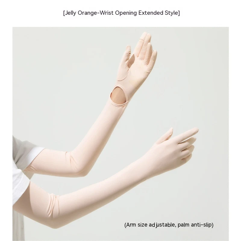 Nylon Ice Silk Long Sun Protection Ice Sleeve Gloves Women's UV Protection Sleeves Sun Protection Summer Long Arm Guard — photo 16