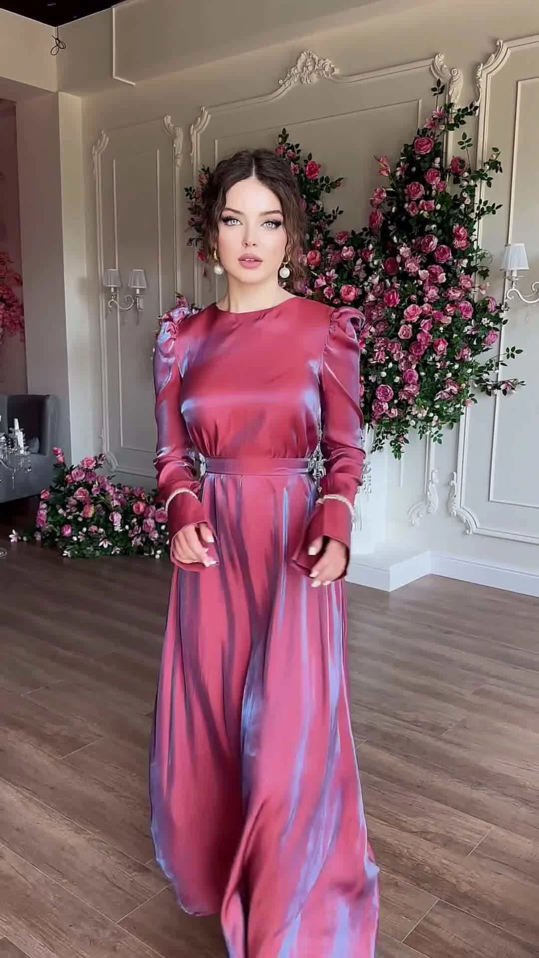 Title 3, Glitter Glazed Satin Elegant Large Swing Dress