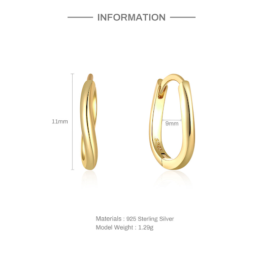 Title 5, Brincos femininos em prata S925 com design de o...