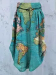 World Maps Printed Dress Women offers a unique style for travel and everyday wear, comfortable and flattering for any wo — photo 2