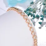 Bracelet en diamant rond en or rond en zircon — photo 3