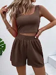 Casual Women's Knitted Cotton Sleeveless Homewear Suit — photo 12