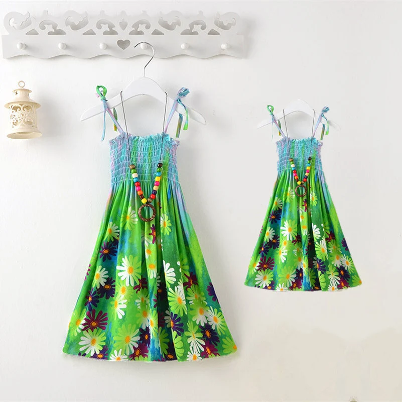 Bohemian Korean style beach vest dress for parent and child. Stylish summer outfits, perfect for family vacations, light — photo 8