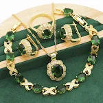 Conjunto de joias femininas completo com strass de zircônia, simples e elegante, ideal para adicionar brilho ao seu visual. — foto 8
