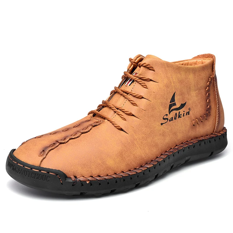 Title 19, New Mens Martin Boots Plus Size Leather Plus V...
