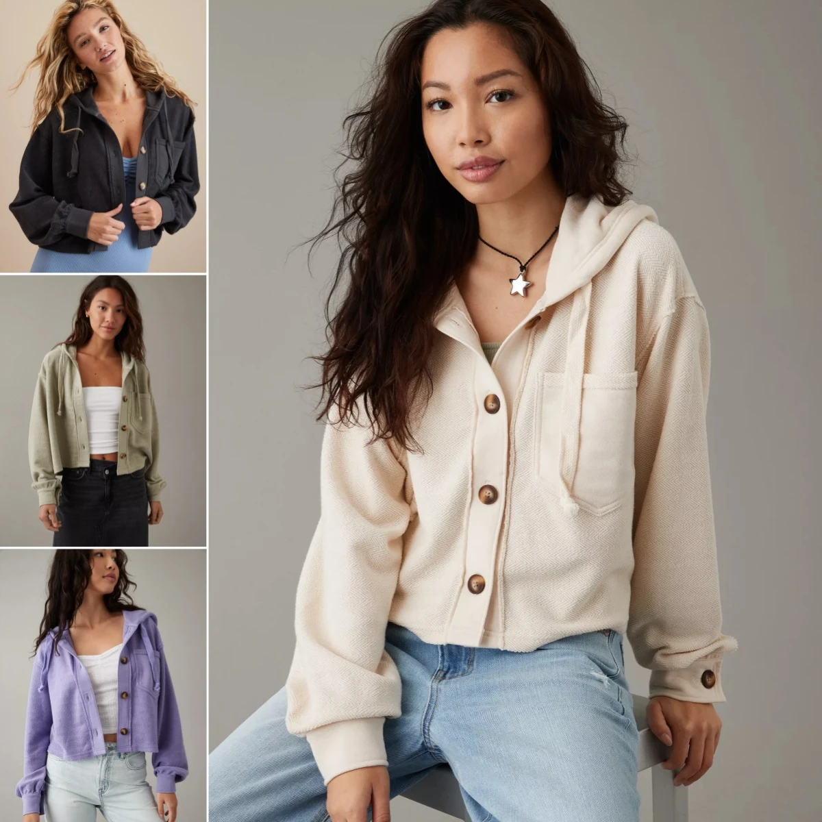 Title 6, Maglione con cappuccio largo da donna, pullover...