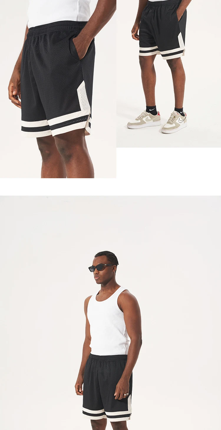 Title 3, Breathable Mesh Hole Casual Shorts for Summer S...
