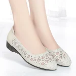 Women's Leather Shoes Low Heel Perforated Breathable Sandals provide ultimate comfort, keeping your feet cool and stylis — photo 3