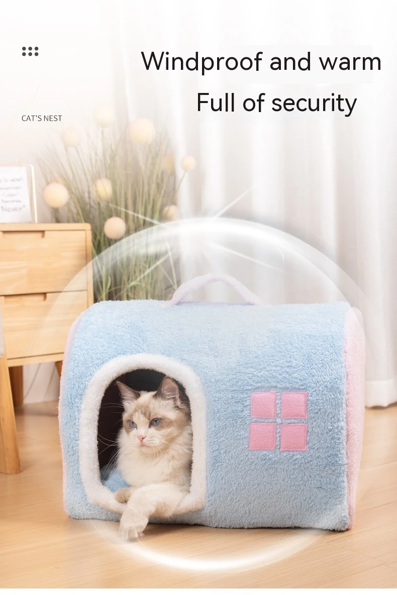 Title 5, Winter Warm Closed Portable Cat Nest. Provide y...