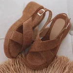 Women's Lazy Suede Cross Strap Casual Fashion Open Toe Sandals, perfect for summer, comfortable and stylish, easy to wea — photo 10