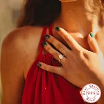 Anel de noivado em prata esterlina S925 com formato de pêra de 2 quilates. Demonstre seu amor com esta joia elegante e brilhante. — foto 11