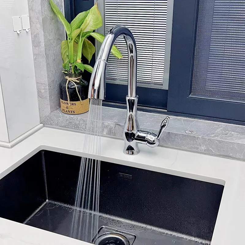 Title 5, French Retro Pull Faucet Copper Classical Kitch...