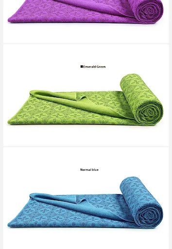Title 5, Non-slip Particle Yoga Mat Towel, Sweat-absorbe...