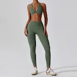 Yoga-pak met nude-feel print, bloemen, sneldrogend, voor hardlopen en sport. Ademende sportkleding voor workouts en training. — foto 7