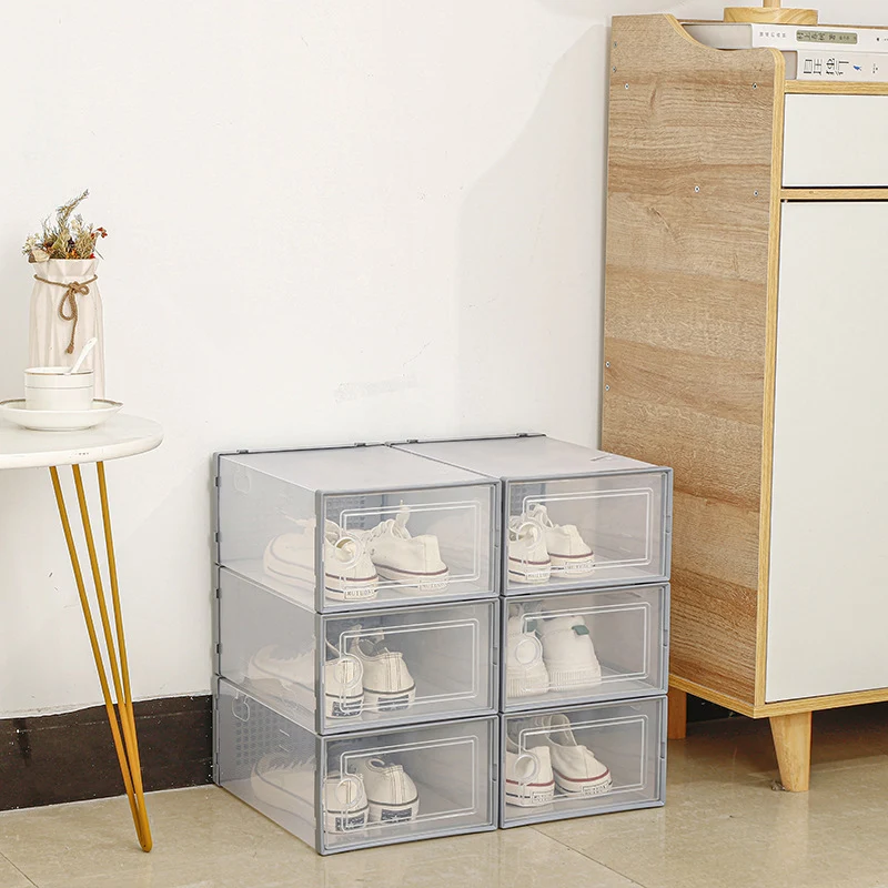 Double Frame Thickened Transparent Shoe Plastic Box. Store and organize your shoes. Provides protection, visibility, and — photo 8
