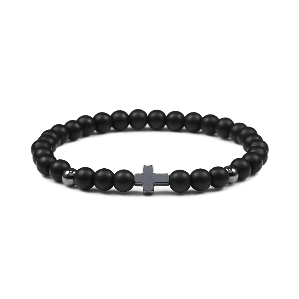 Pulseira de turquesa com contas de hematita com design elástico e moderno. Acessório de moda perfeito para um toque de elegância. — foto 8
