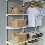 Jute padded fabric storage box, cotton linen storage box, foldable design, great for clothes and general storage, hard w — photo 7