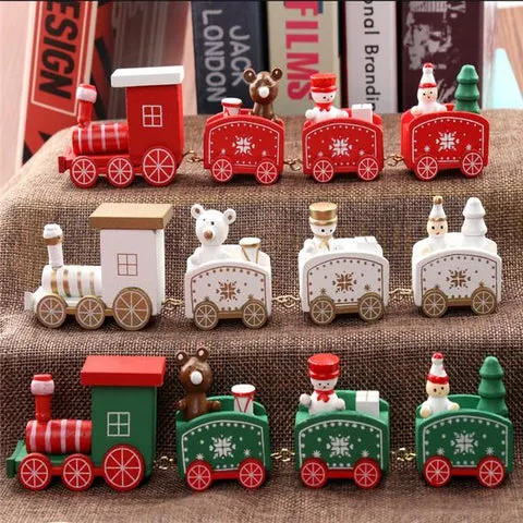 Title 1, 4 Pcs Mini Wooden Train Toys, Educational & Fun...