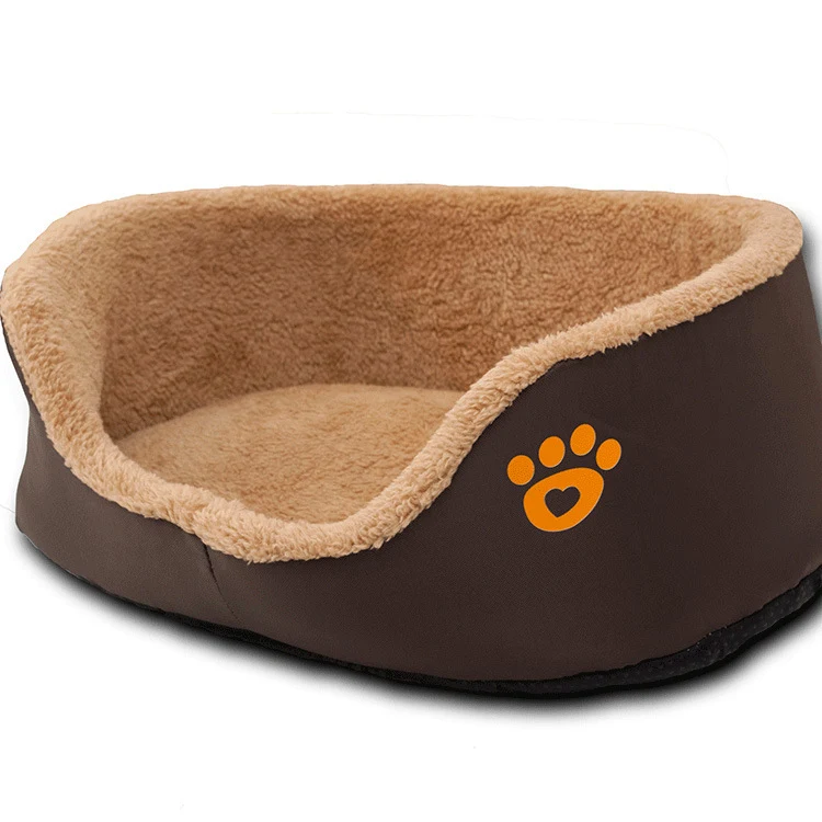 Title 1, Soft Warm Wool Dog Bed Round Shape Pet Sofa Pro...