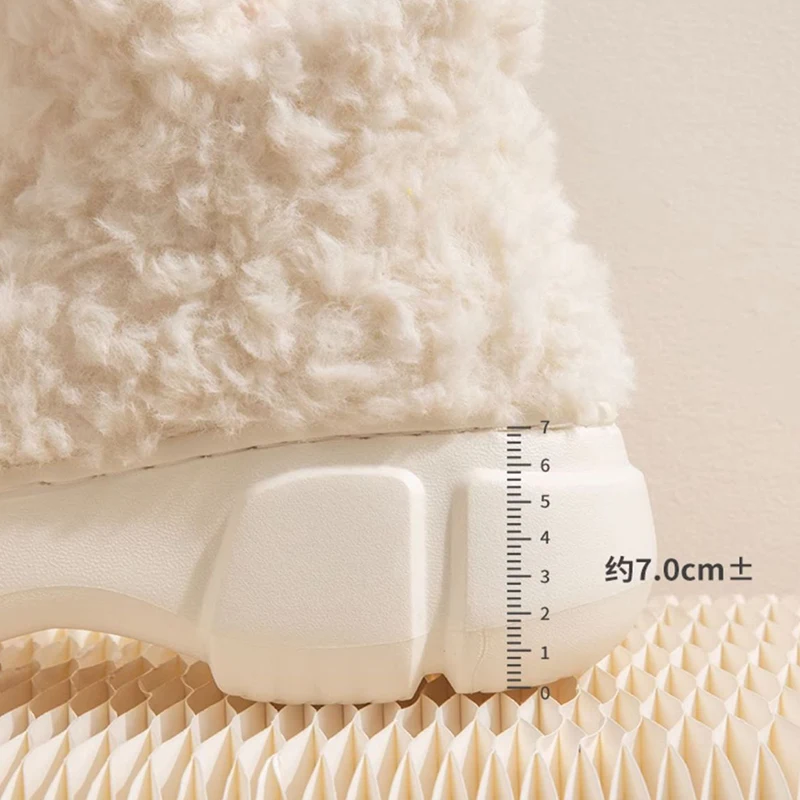 Title 7, Botas de neve de cashmere de inverno com plataf...