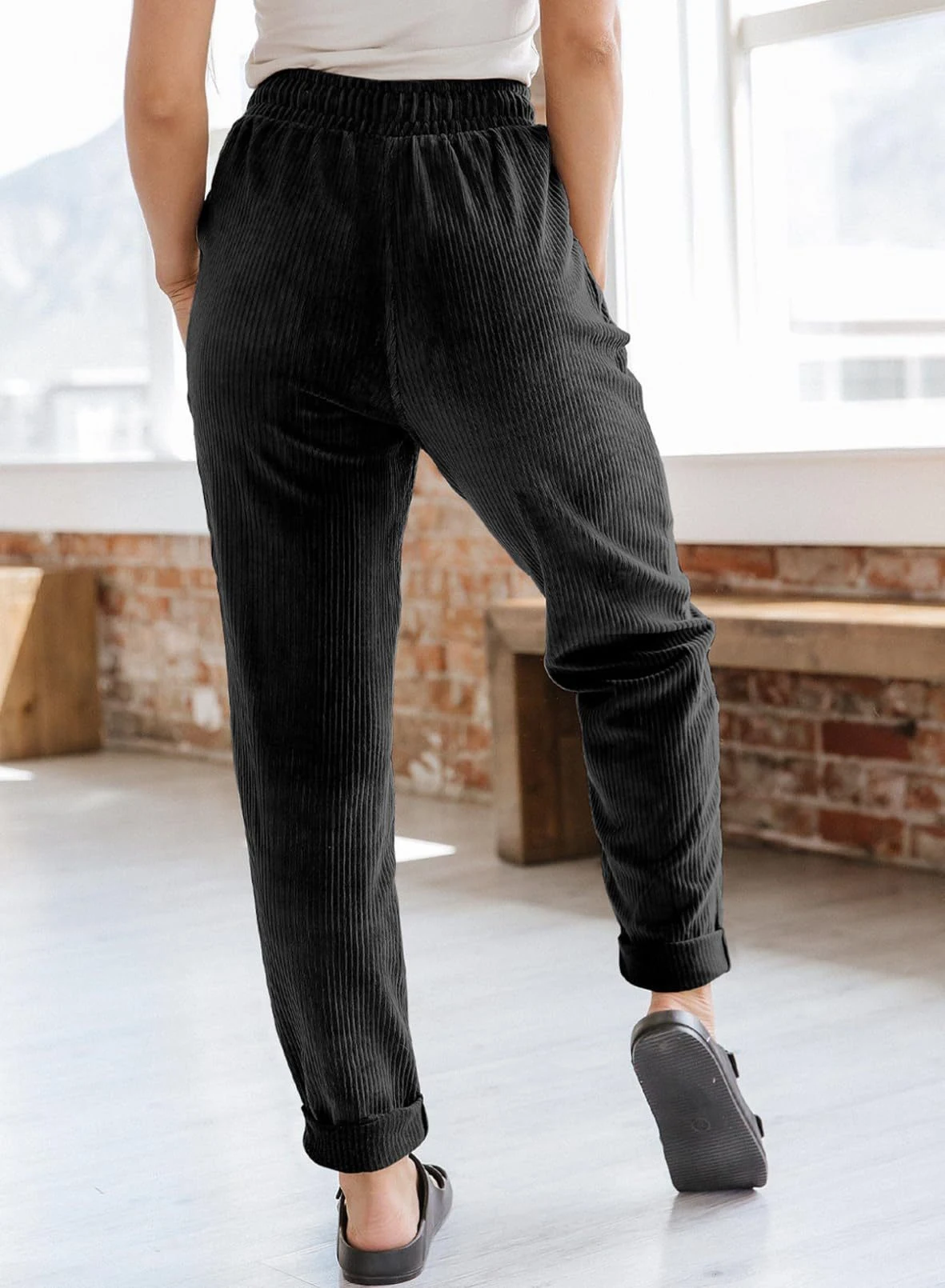 Title 9, Pantaloni in velluto a coste da donna, casual, ...