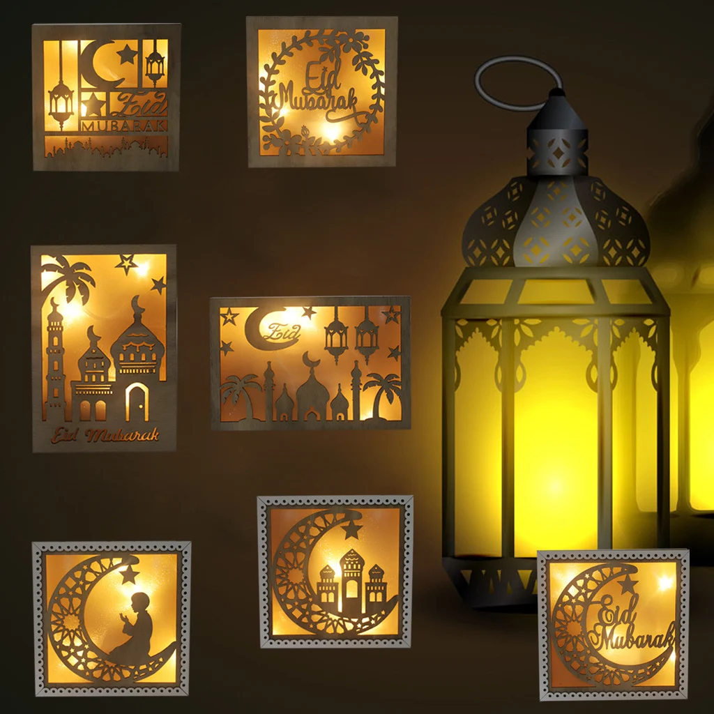 Title 1, Houten Eid Mubarak Ramadan Gulbang vierkante de...