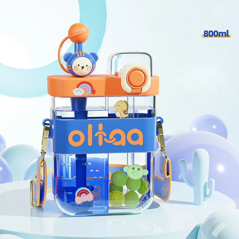 Botella de agua doble con diseño de dibujos animados, gran capacidad, separador y taza, portátil para bebidas, ¡perfecta para niños! — foto 5
