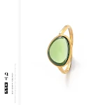 Anel Retro Europeu Americano de Aço Inoxidável com Gemas, Luxo Leve, Estilo Ins Avançado, Ouro 18K, Não Desbota. Jóia Elegante e Moderna. — foto 6