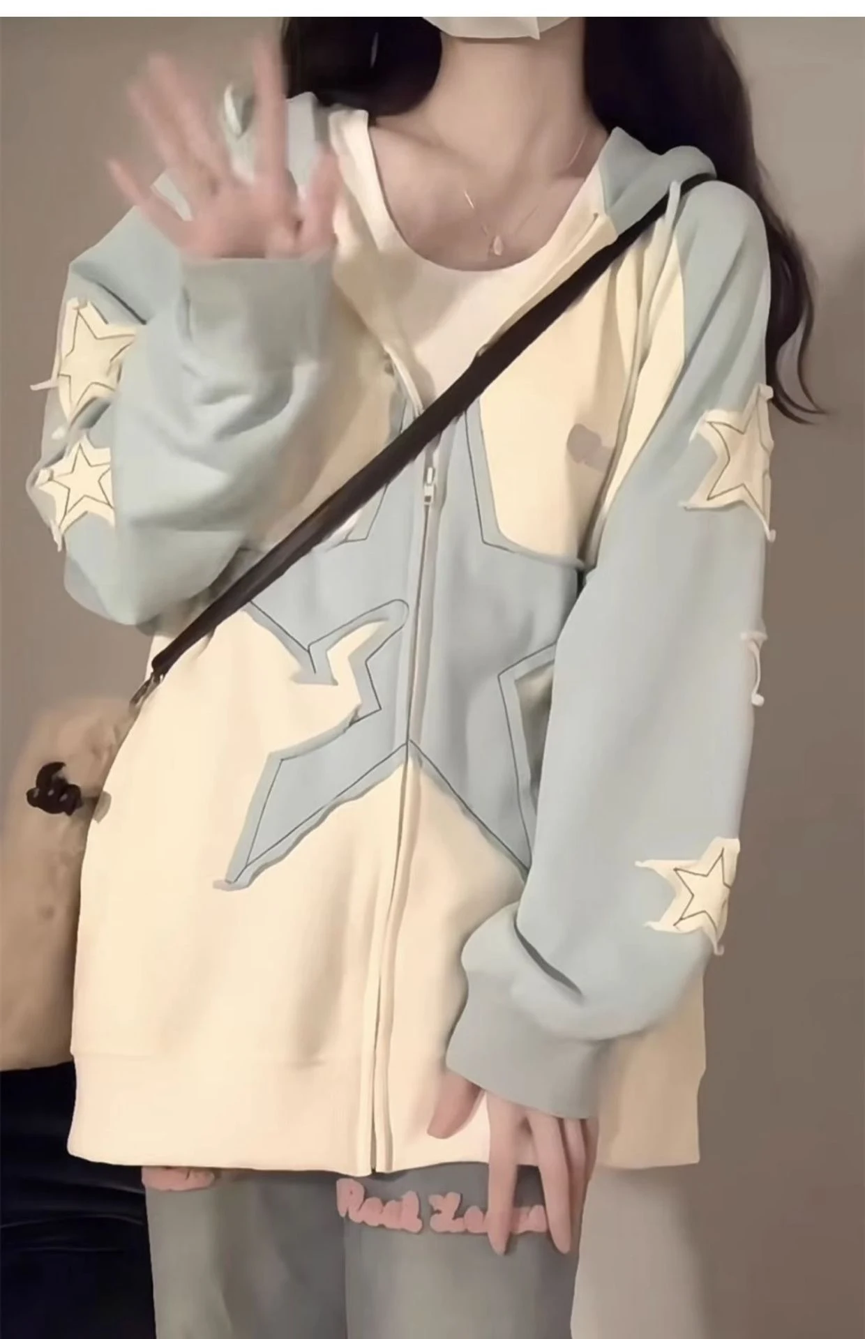 Damen-Patchwork-koreanische lose Jacke — foto 1