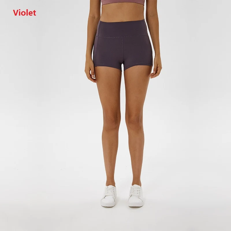 Short de sport Coloravlue en nylon doux pour femmes, taille haute, contrôle du ventre, short de jogging de fitness, entraînement athlétique, fin. — photo 2