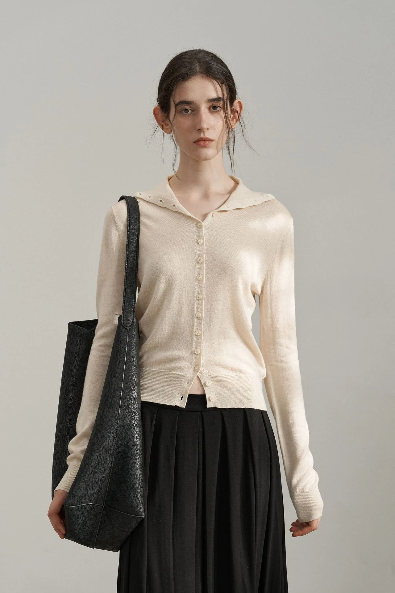 Title 26, Maglione cardigan a collo alto casual da donna