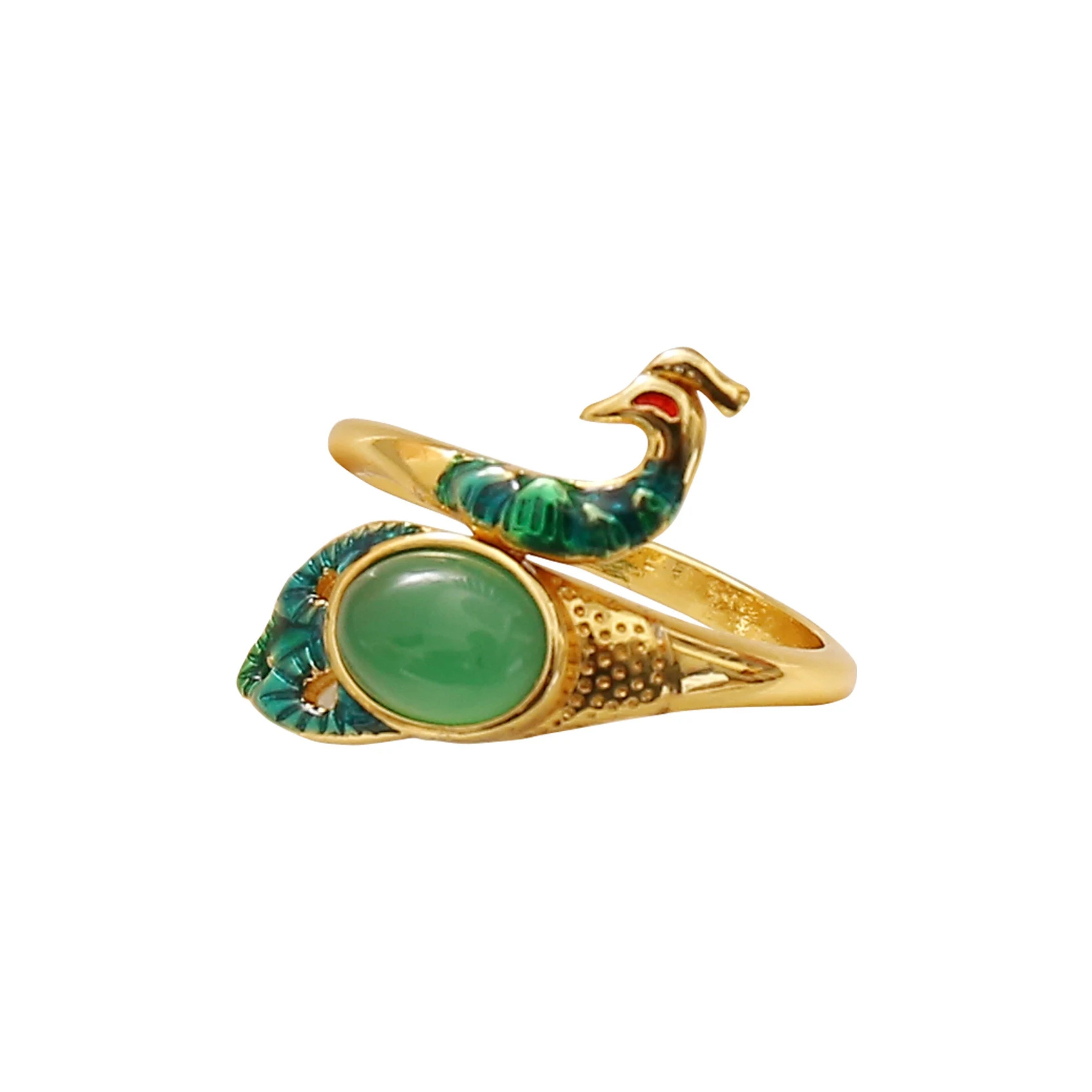 Anel Pavão de Pedras Semipreciosas Tricotado. Joia Exclusiva para Adornar e Presentear com Elegância e Charme. Design Sofisticado. — foto 11