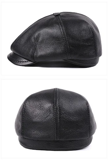 Title 8, Mens Sheepskin Peaked Cap Beret Vintage Newsbo...