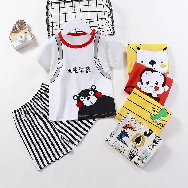 Conjunto infantil de manga curta Algodão puro Roupa de verão leve e fresca para crianças Conforto e respirabilidade em um único conjunto Ideal para o dia a dia — foto 11