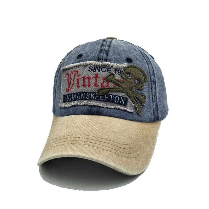 Title 9, Embroidered Letter Skull Baseball Cap