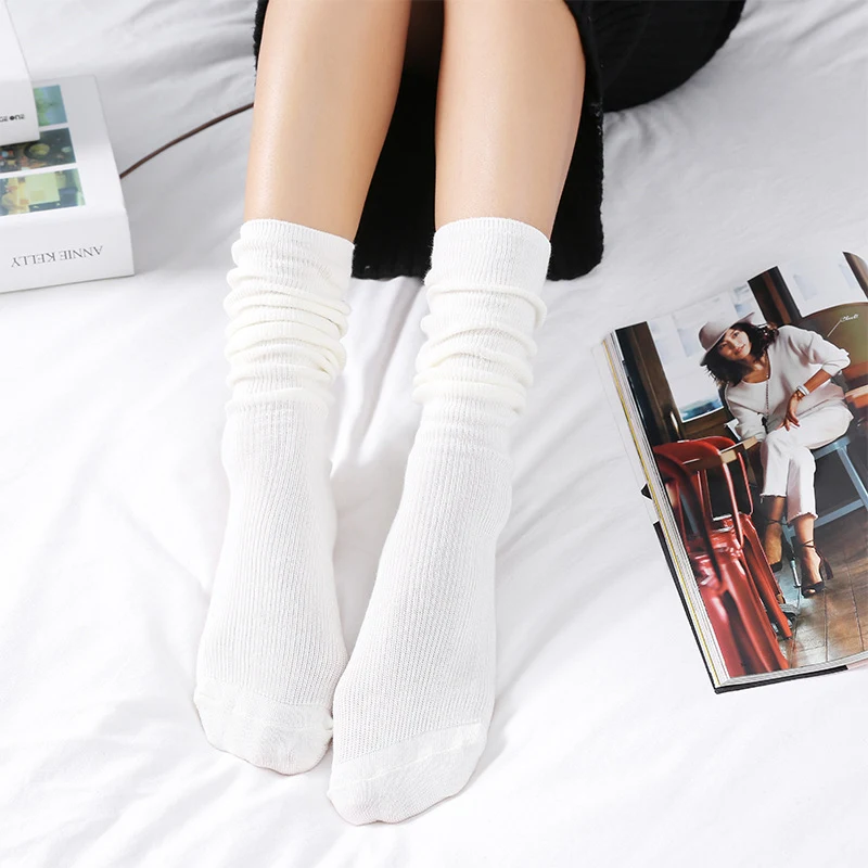 Women's Thin Solid Color Retro Long Socks — photo 12