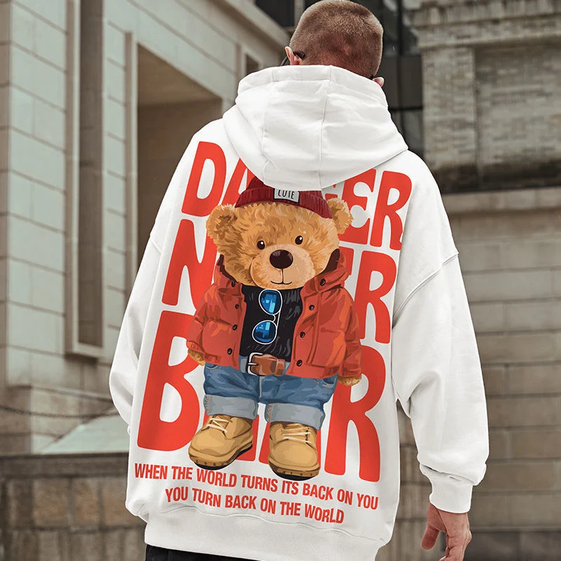 Moletom com capuz hip-hop masculino, solto e moderno, de inverno, plus size com veludo, ideal para um visual despojado e quentinho. — foto 14