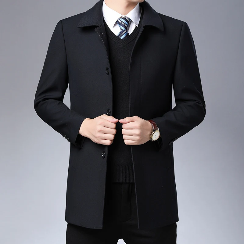 Title 2, Suit collar cardigan for middle-aged men, trend...