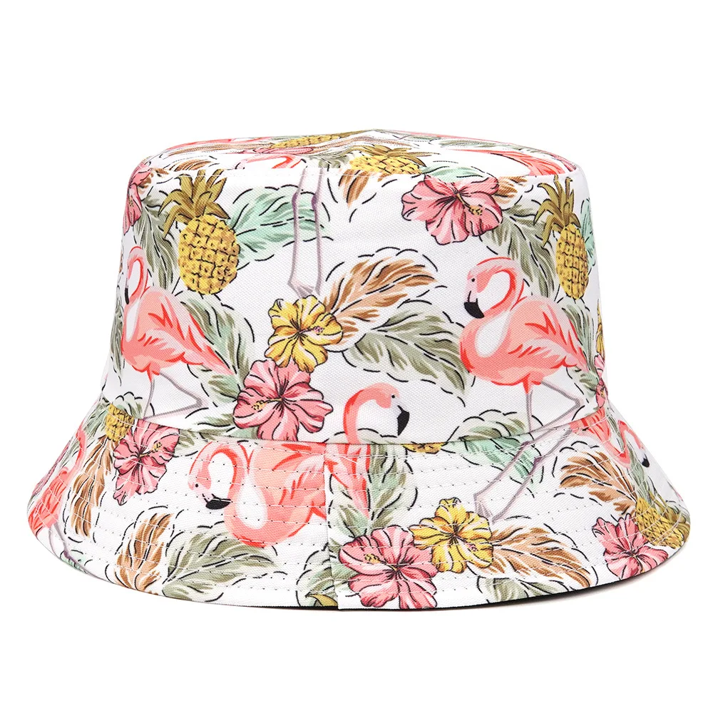 Chapéu balde com estampa de folha, proteção solar dupla face. Conforto e estilo para o sol. Perfeito para praia, piscina, e passeios ao ar livre. — foto 3