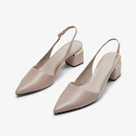 Spring New Women's Slingbacks Shoes with Metal Decoration, Pointed Toe, High-Heeled, Thick Heel, Buckle Sandals, perfect — photo 3
