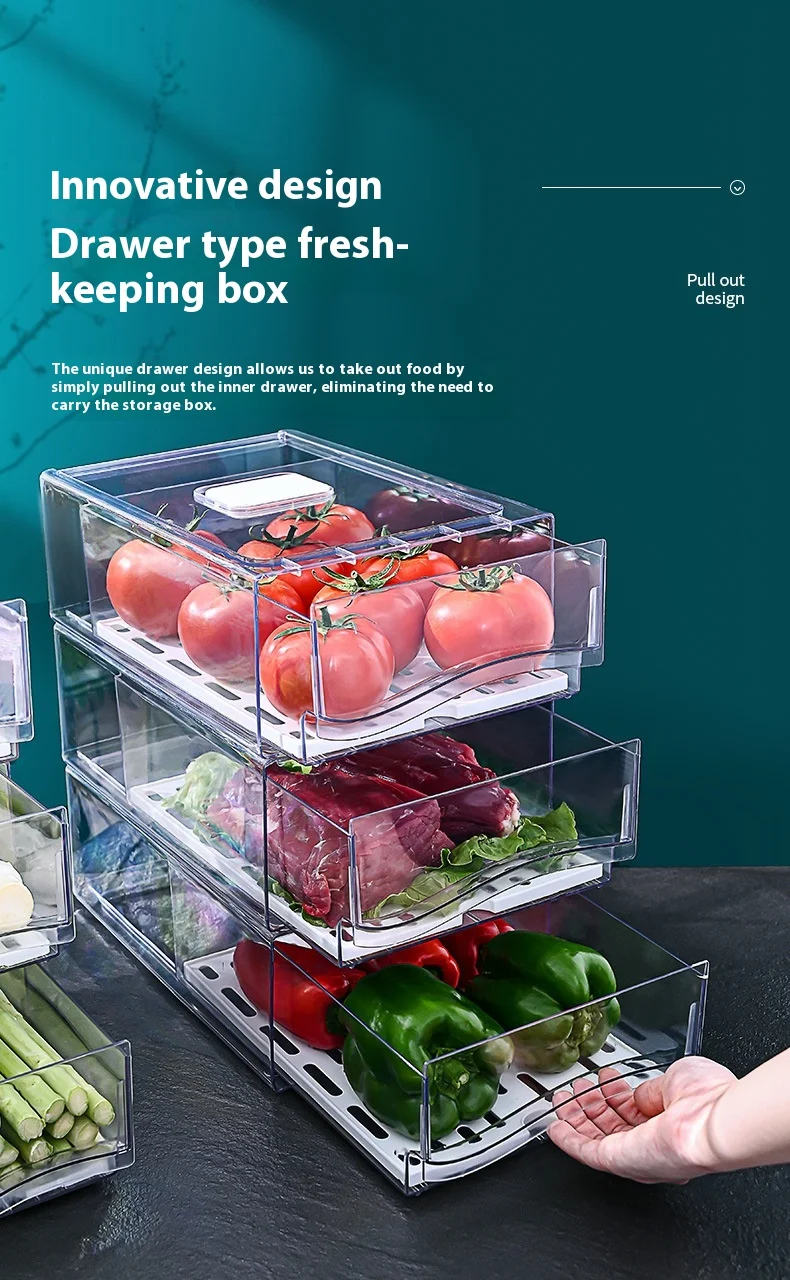Title 4, Refrigerator storage box drawer crisper keeps f...