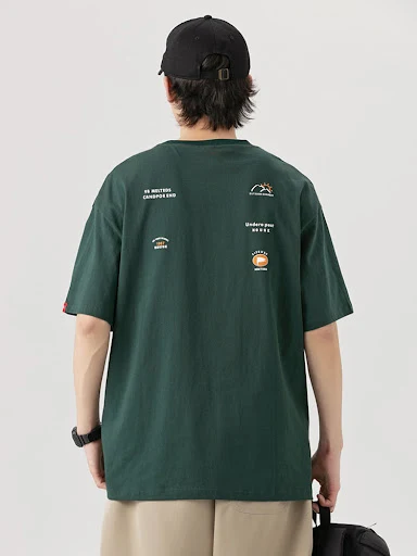 Title 5, Camiseta japonesa minimalista de manga curta ma...