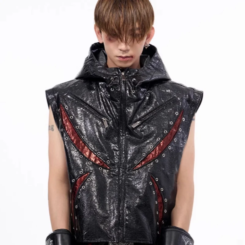 Title 2, Dark Sleeveless Hooded Vest Coat Stay warm and ...