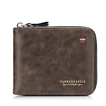 Carteira masculina com zíper, simples e curta, tripla e multifuncional. Compacta, prática e segura para uso diário e viagens. — foto 5