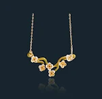Colar Vintage Floral com Esmalte e Pingos, Linguagem de Pássaro, Corrente Clavícula, Design Exclusivo para Flores. — foto 1