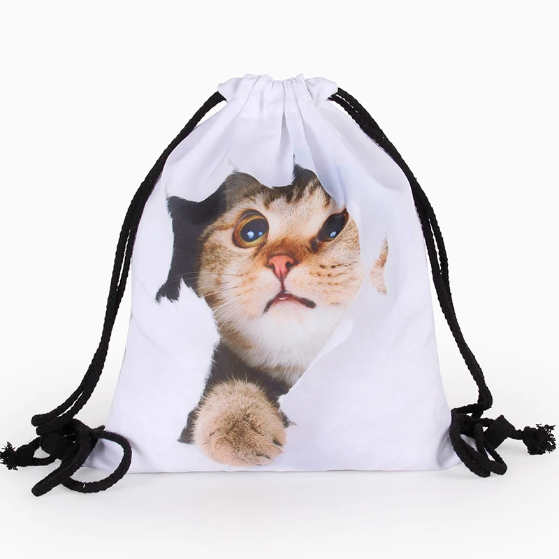 Karikatür kedi desenli Oxford kumaş cep, küçük eşyalar için mükemmel. Günlük kullanım için ideal, pratik ve kolay erişilebilir. — Fotoğraf 4