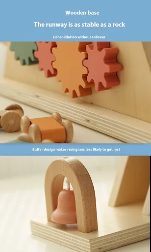 Title 4, Baby Wooden Windmill Track Gliding Car Toy