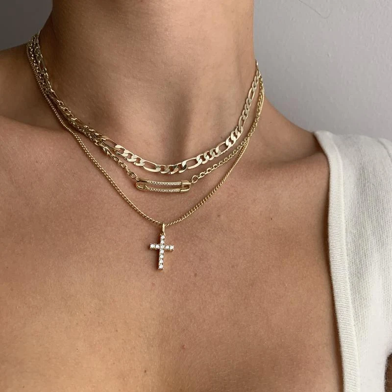 Novo colar cruzado com botão de corte, moda simples e personalidade marcante, combina com tudo, ideal para um toque estiloso em seu visual. — foto 2