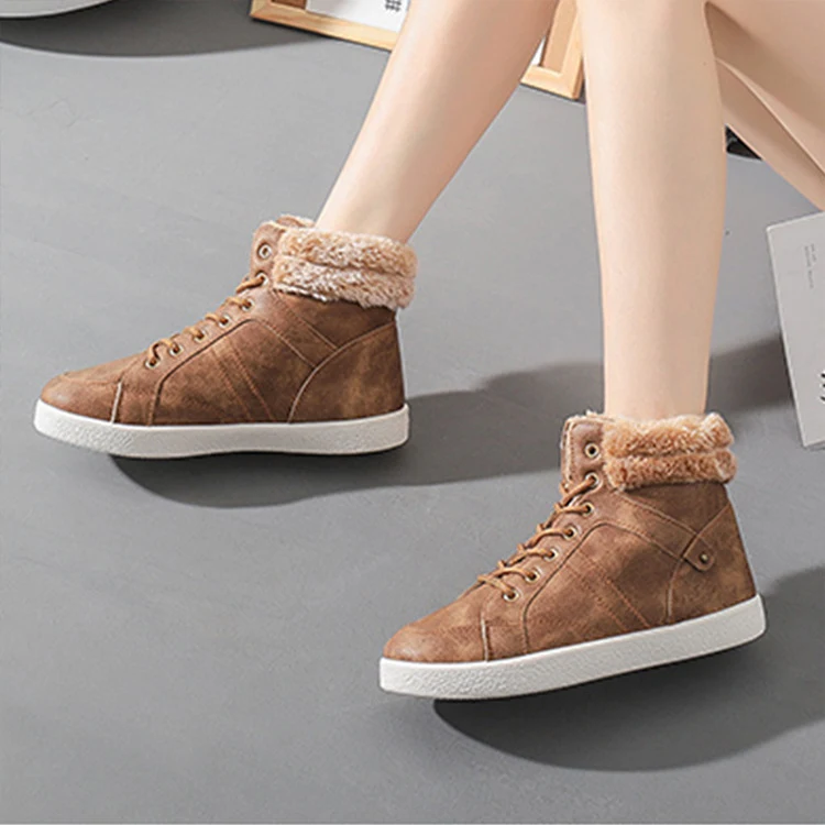 Title 4, All Match Leather Boots Tide High Top for ultim...